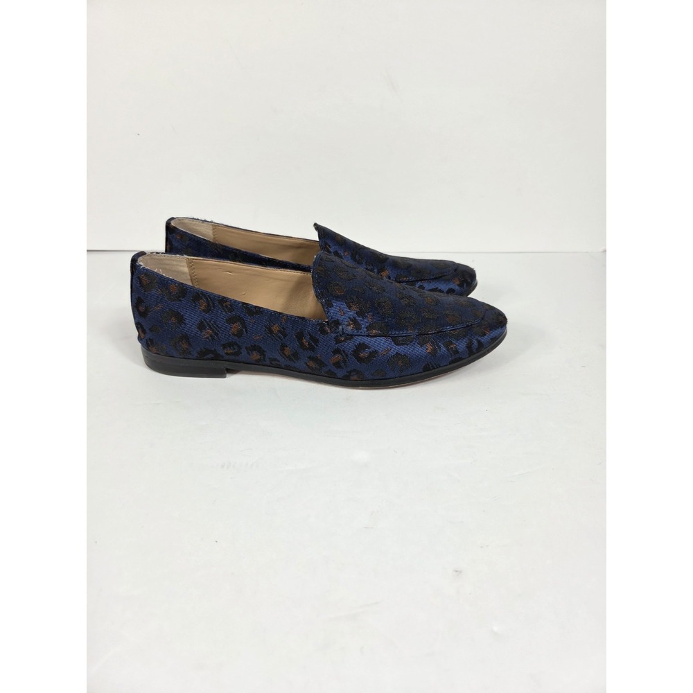 Banana Republic Shoes Blue Leopard Print Brocade Slip-On Flat Loafers Women 8